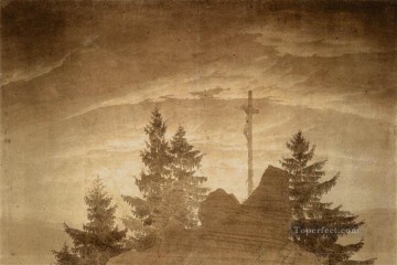  friedrich art painting - Cross In The Mountains Romantic Caspar David Friedrich